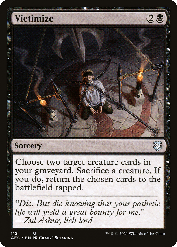 Victimize (AFC-112) - Forgotten Realms Commander - Premium MTG Single from Wizards of the Coast - Just $0.33! Shop now at Game Crave Tournament Store