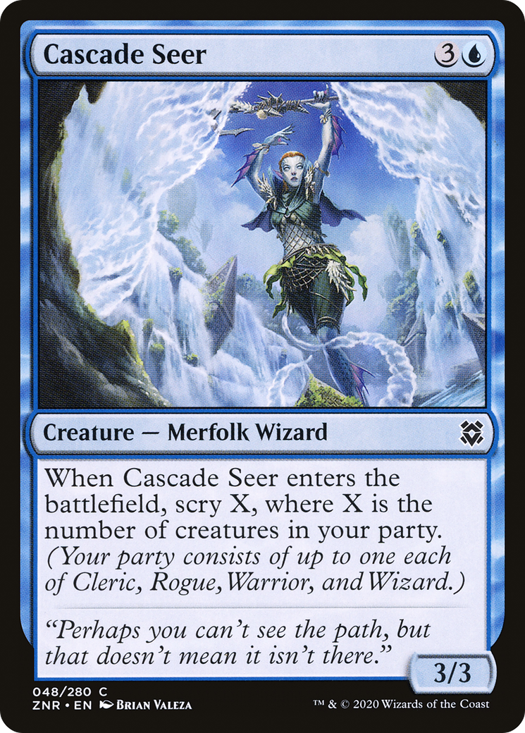 Cascade Seer (ZNR-048) - Zendikar Rising - Premium MTG Single from Wizards of the Coast - Just $0.25! Shop now at Game Crave Tournament Store