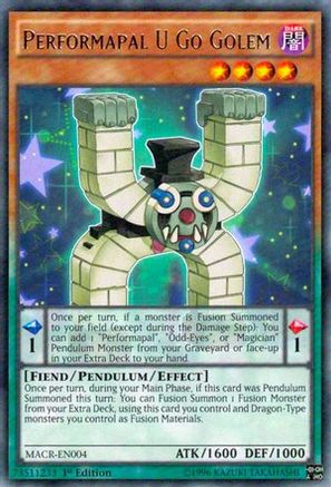 Performapal U Go Golem (MACR-EN004) - Maximum Crisis 1st Edition - Premium Yugioh Single from Konami - Just $0.25! Shop now at Game Crave Tournament Store
