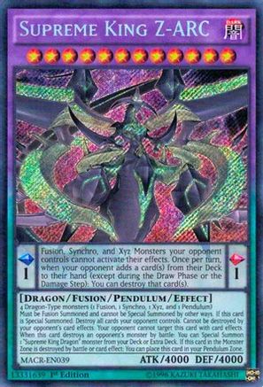 Supreme King Z-ARC (MACR-EN039) - Maximum Crisis 1st Edition - Premium Yugioh Single from Konami - Just $6.04! Shop now at Game Crave Tournament Store