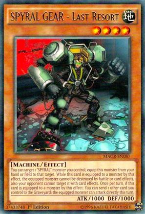 SPYRAL GEAR - Last Resort (MACR-EN087) - Maximum Crisis 1st Edition - Premium Yugioh Single from Konami - Just $0.25! Shop now at Game Crave Tournament Store