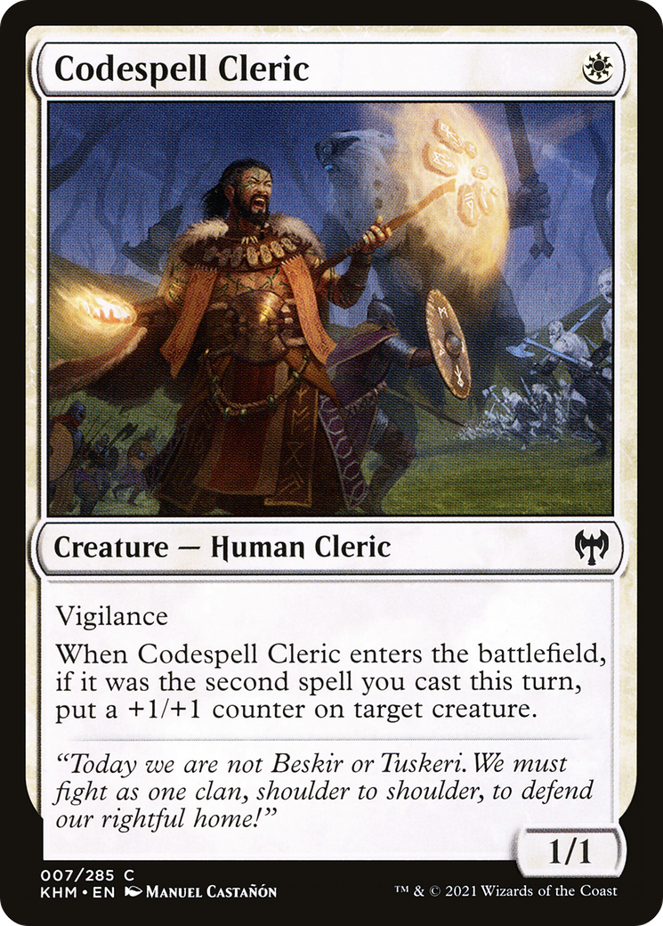 Codespell Cleric (KHM-007) - Kaldheim - Premium MTG Single from Wizards of the Coast - Just $0.08! Shop now at Game Crave Tournament Store
