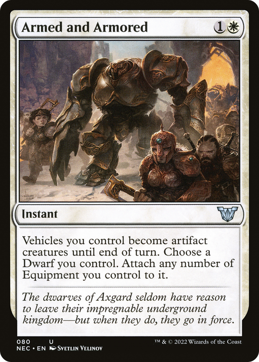 Armed and Armored (NEC-080) - Neon Dynasty Commander - Premium MTG Single from Wizards of the Coast - Just $0.08! Shop now at Game Crave Tournament Store