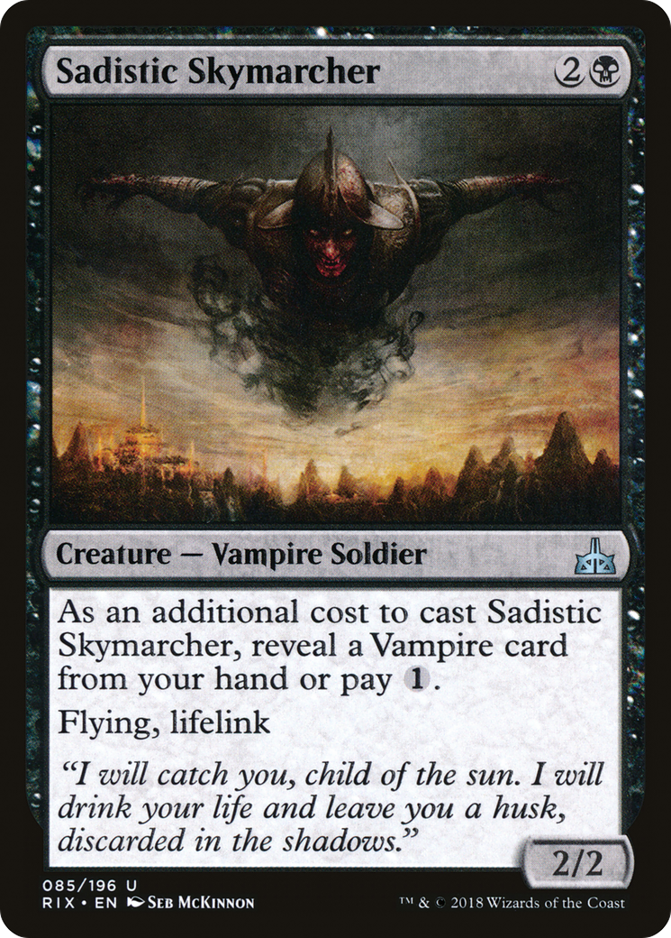 Sadistic Skymarcher (RIX-085) - Rivals of Ixalan - Premium MTG Single from Wizards of the Coast - Just $0.08! Shop now at Game Crave Tournament Store