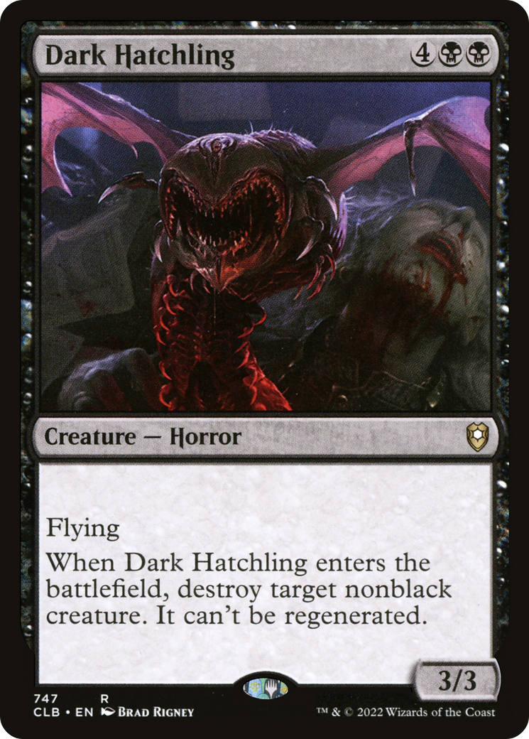 Dark Hatchling (CLB-747) - Commander Legends: Battle for Baldur's Gate - Premium MTG Single from Wizards of the Coast - Just $0.25! Shop now at Game Crave Tournament Store