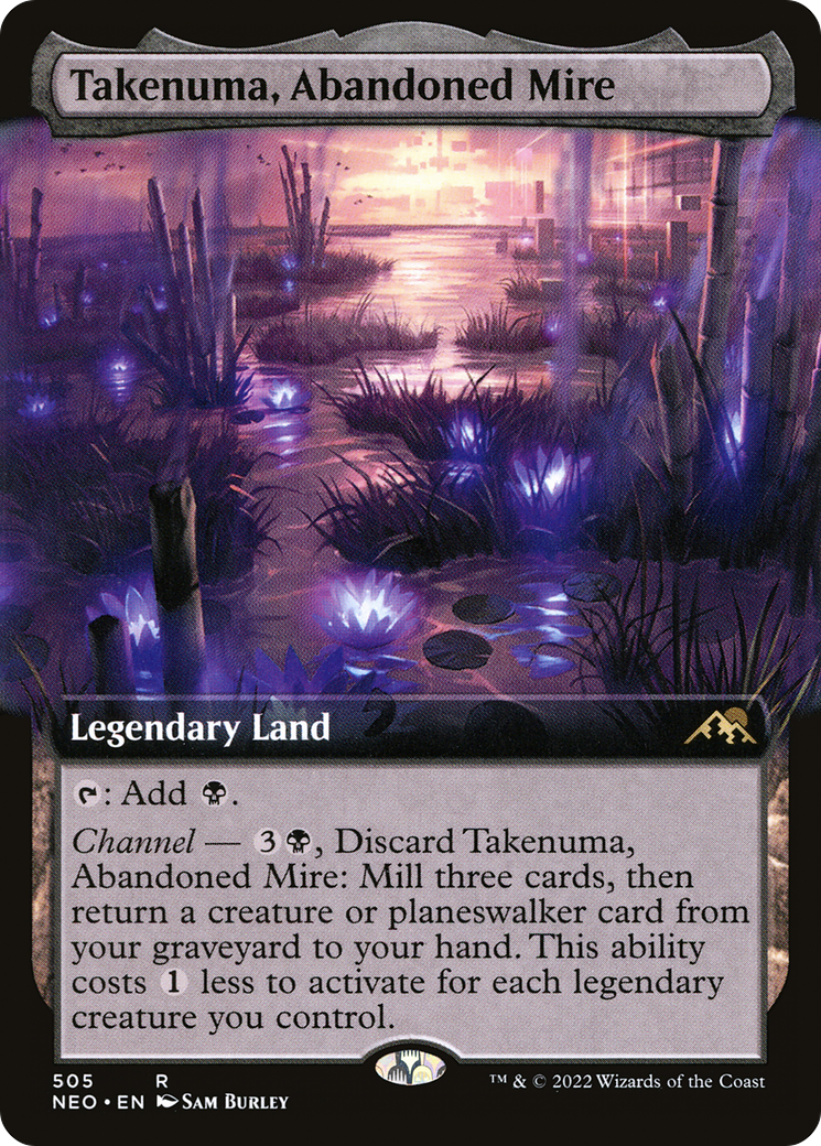 Takenuma, Abandoned Mire (NEO-505) - Kamigawa: Neon Dynasty: (Extended Art) Foil - Premium MTG Single from Wizards of the Coast - Just $2.61! Shop now at Game Crave Tournament Store