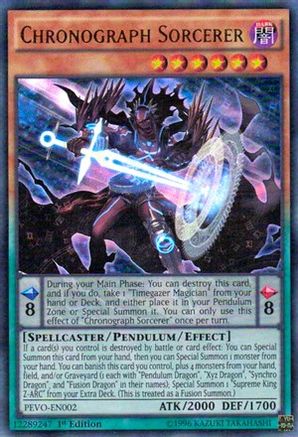 Chronograph Sorcerer (PEVO-EN002) - Pendulum Evolution 1st Edition - Premium Yugioh Single from Konami - Just $0.25! Shop now at Game Crave Tournament Store