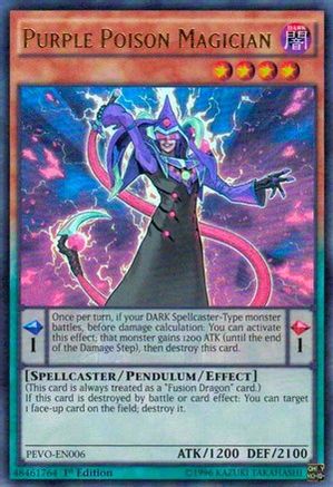 Purple Poison Magician (PEVO-EN006) - Pendulum Evolution 1st Edition - Premium Yugioh Single from Konami - Just $0.70! Shop now at Game Crave Tournament Store