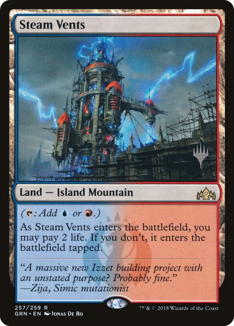 Steam Vents (PGRN-257P) - Guilds of Ravnica Promos - Premium MTG Single from Wizards of the Coast - Just $3.57! Shop now at Game Crave Tournament Store