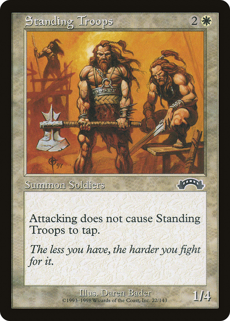 Standing Troops (EXO-022) - Exodus - Premium MTG Single from Wizards of the Coast - Just $0.08! Shop now at Game Crave Tournament Store