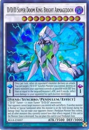 D/D/D Super Doom King Bright Armageddon (BLLR-EN007) - Battles of Legend: Light's Revenge 1st Edition - Premium Yugioh Single from Konami - Just $0.44! Shop now at Game Crave Tournament Store