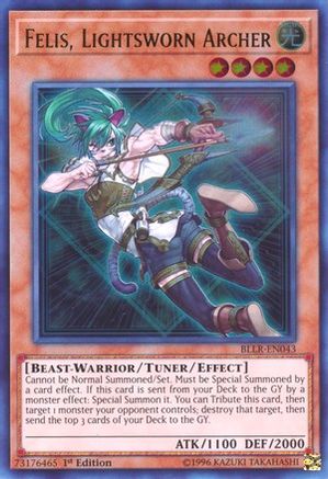 Felis, Lightsworn Archer (BLLR-EN043) - Battles of Legend: Light's Revenge 1st Edition - Premium Yugioh Single from Konami - Just $0.71! Shop now at Game Crave Tournament Store