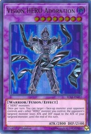 Vision HERO Adoration (BLLR-EN057) - Battles of Legend: Light's Revenge 1st Edition - Premium Yugioh Single from Konami - Just $0.31! Shop now at Game Crave Tournament Store