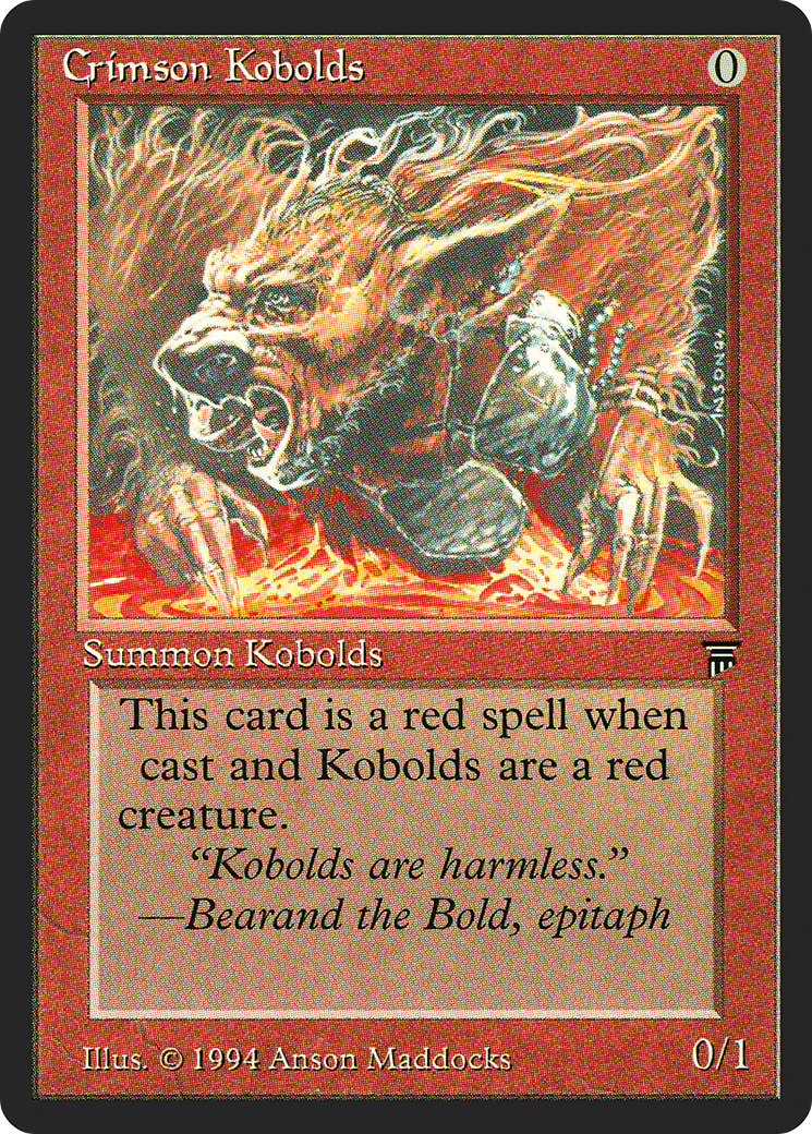 Crimson Kobolds (LEG-139) - Legends - Premium MTG Single from Wizards of the Coast - Just $0.61! Shop now at Game Crave Tournament Store