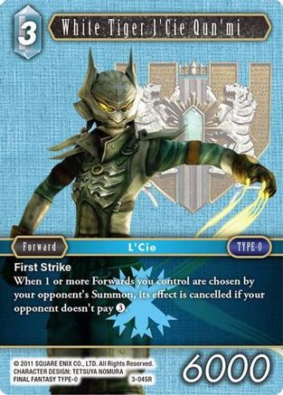 White Tiger l'Cie Qun'mi (OPUS III) Foil - Premium Final Fantasy Single from Opus III - Just $0.15! Shop now at Game Crave Tournament Store