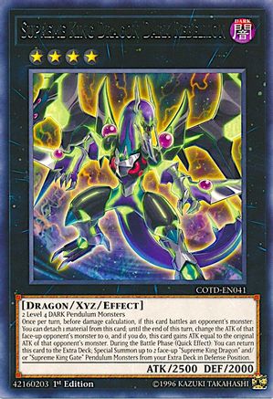 Supreme King Dragon Dark Rebellion (COTD-EN041) - Code of the Duelist Unlimited - Premium Yugioh Single from Konami - Just $0.26! Shop now at Game Crave Tournament Store