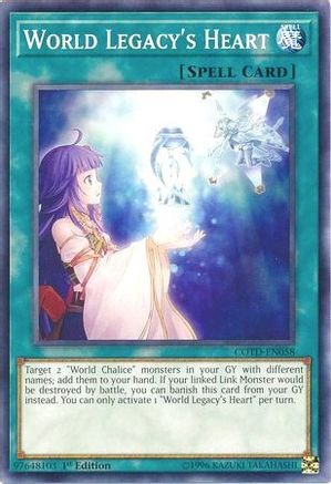 World Legacy's Heart (COTD-EN058) - Code of the Duelist Unlimited - Premium Yugioh Single from Konami - Just $0.25! Shop now at Game Crave Tournament Store