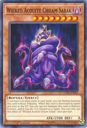 Wicked Acolyte Chilam Sabak (COTD-EN093) - Code of the Duelist 1st Edition - Premium Yugioh Single from Konami - Just $0.08! Shop now at Game Crave Tournament Store