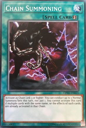 Chain Summoning (OP05-EN025) - OTS Tournament Pack 5 Unlimited - Premium Yugioh Single from Konami - Just $0.31! Shop now at Game Crave Tournament Store