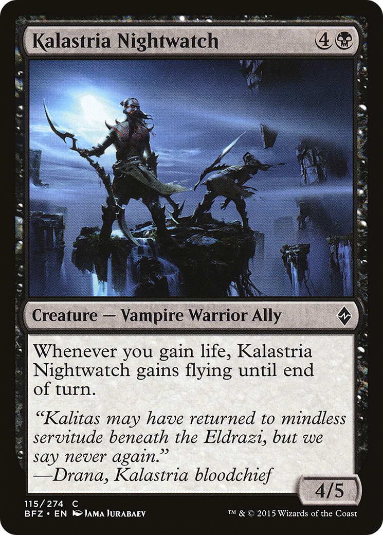 Kalastria Nightwatch (BFZ-115) - Battle for Zendikar Foil - Premium MTG Single from Wizards of the Coast - Just $0.08! Shop now at Game Crave Tournament Store