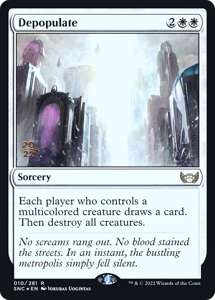 Depopulate (PSNC-10S) - Streets of New Capenna Promos Foil - Premium MTG Single from Wizards of the Coast - Just $0.09! Shop now at Game Crave Tournament Store