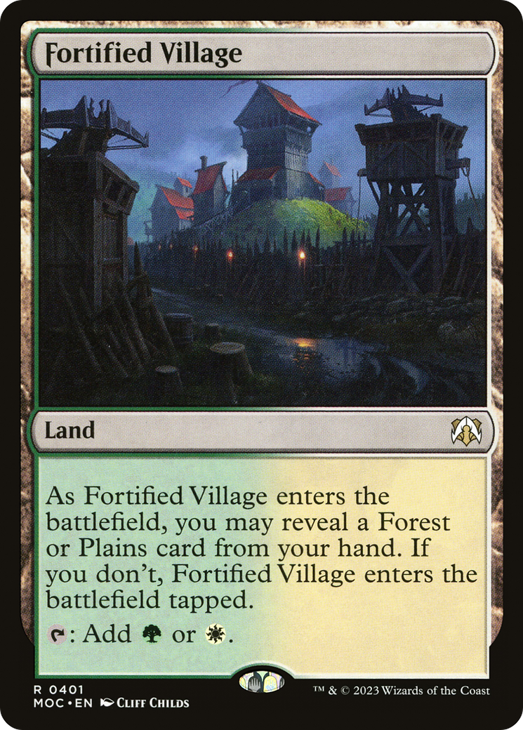 Fortified Village (MOC-401) - March of the Machine Commander - Premium MTG Single from Wizards of the Coast - Just $0.08! Shop now at Game Crave Tournament Store