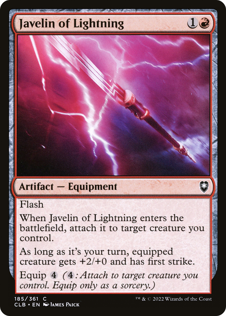 Javelin of Lightning (CLB-185) - Commander Legends: Battle for Baldur's Gate Foil - Premium MTG Single from Wizards of the Coast - Just $0.08! Shop now at Game Crave Tournament Store