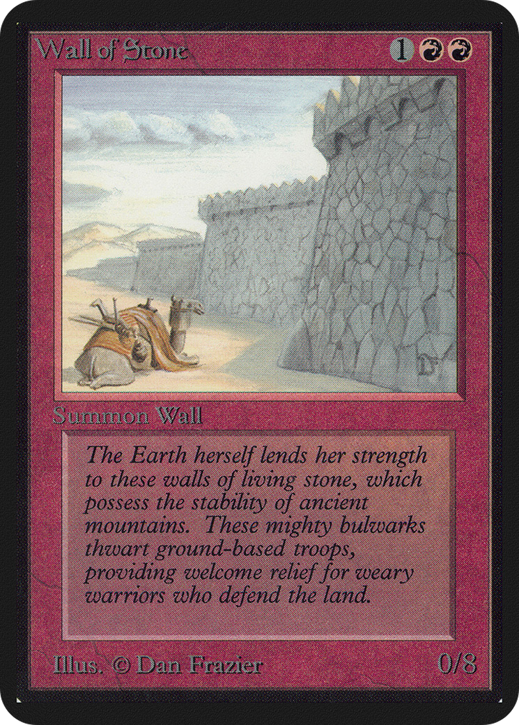 Wall of Stone (LEA-182) - Limited Edition Alpha - Premium MTG Single from Wizards of the Coast - Just $57.60! Shop now at Game Crave Tournament Store