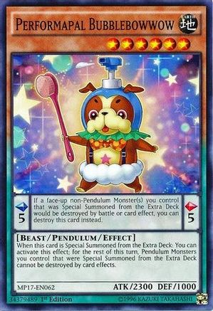 Performapal Bubblebowwow (MP17-EN062) - 2017 Mega-Tins Mega Pack 1st Edition - Premium Yugioh Single from Konami - Just $0.25! Shop now at Game Crave Tournament Store