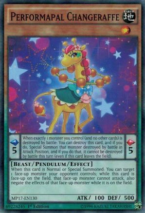 Performapal Changeraffe (MP17-EN130) - 2017 Mega-Tins Mega Pack 1st Edition - Premium Yugioh Single from Konami - Just $0.08! Shop now at Game Crave Tournament Store