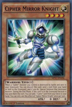 Cipher Mirror Knight (MP17-EN136) - 2017 Mega-Tins Mega Pack 1st Edition - Premium Yugioh Single from Konami - Just $0.08! Shop now at Game Crave Tournament Store