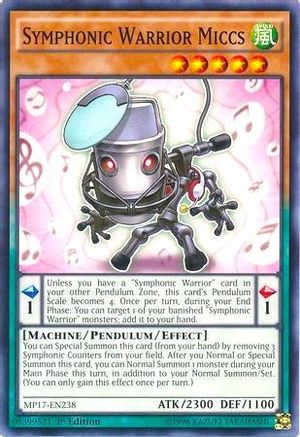 Symphonic Warrior Miccs (MP17-EN238) - 2017 Mega-Tins Mega Pack 1st Edition - Premium Yugioh Single from Konami - Just $0.26! Shop now at Game Crave Tournament Store
