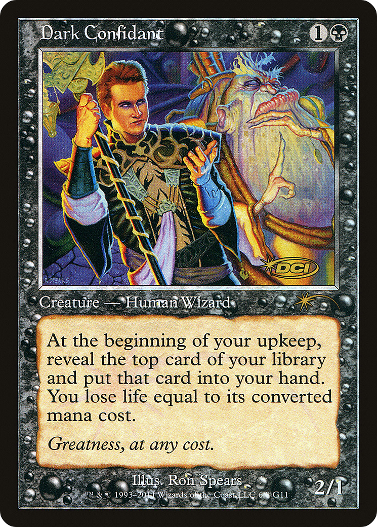 Dark Confidant (G11-006) - Judge Gift Cards 2011 Foil - Premium MTG Single from Wizards of the Coast - Just $53.22! Shop now at Game Crave Tournament Store