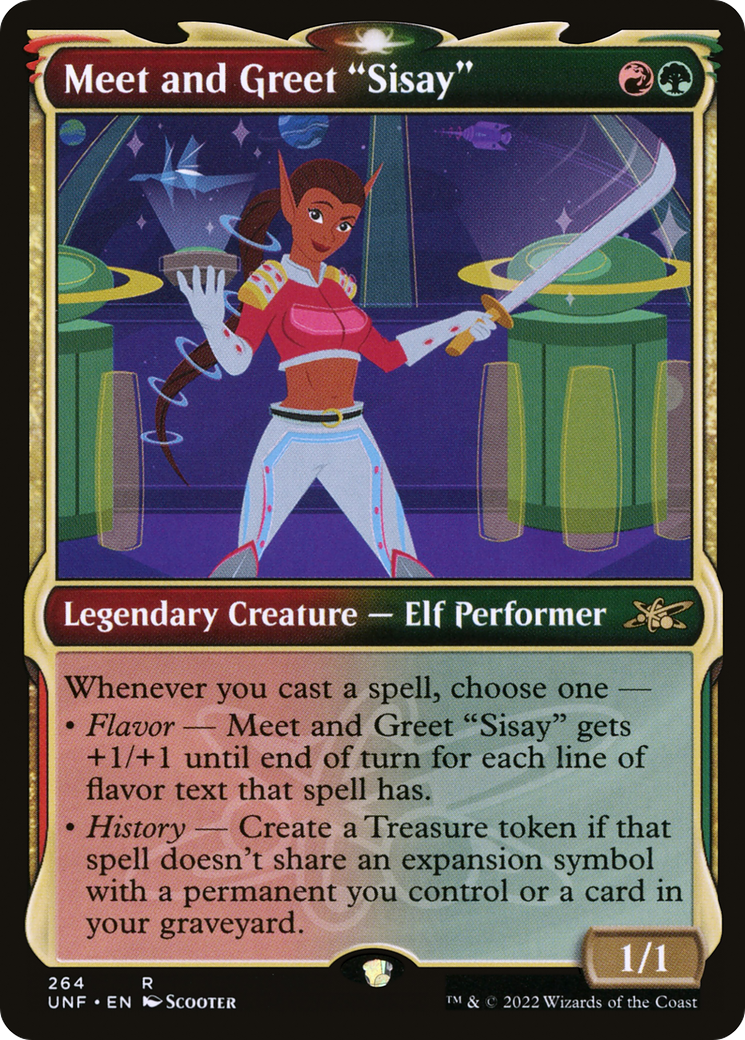 Meet and Greet "Sisay" (UNF-264) - Unfinity: (Showcase) Foil - Premium MTG Single from Wizards of the Coast - Just $0.25! Shop now at Game Crave Tournament Store