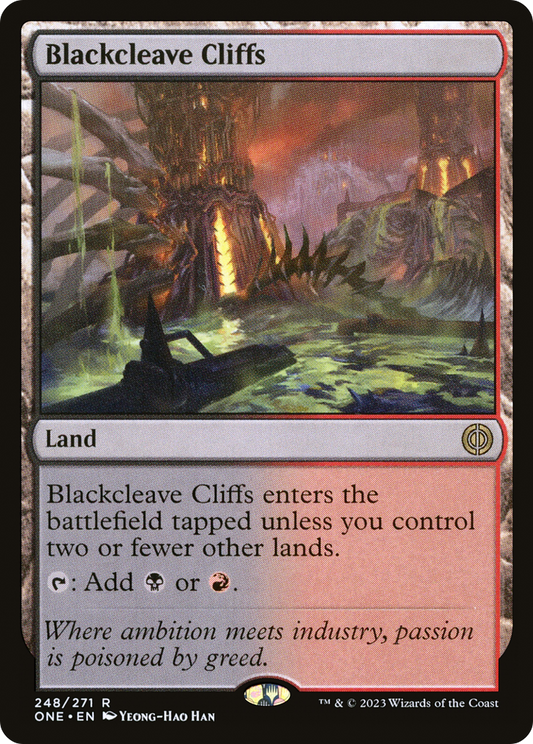 Blackcleave Cliffs (ONE-248) - Phyrexia: All Will Be One Foil - Premium MTG Single from Wizards of the Coast - Just $1.07! Shop now at Game Crave Tournament Store