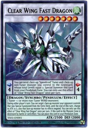 Clear Wing Fast Dragon (YA02-EN001) - Yu-Gi-Oh! ARC-V Promo Cards Limited - Premium Yugioh Single from Konami - Just $2.26! Shop now at Game Crave Tournament Store
