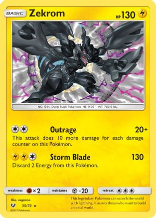 Zekrom 35/73 - Shining Legends Holofoil - Premium Pokemon Single from Nintendo - Just $0.50! Shop now at Game Crave Tournament Store