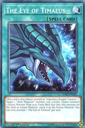 The Eye of Timaeus (LEDD-ENA21) - Legendary Dragon Decks 1st Edition - Premium Yugioh Single from Konami - Just $4.14! Shop now at Game Crave Tournament Store