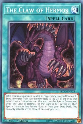 The Claw of Hermos (LEDD-ENA23) - Legendary Dragon Decks 1st Edition - Premium Yugioh Single from Konami - Just $0.68! Shop now at Game Crave Tournament Store