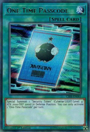 One-Time Passcode (CIBR-EN061) - Circuit Break Unlimited - Premium Yugioh Single from Konami - Just $0.25! Shop now at Game Crave Tournament Store