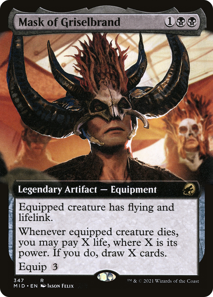 Mask of Griselbrand (MID-347) - Innistrad: Midnight Hunt: (Extended Art) - Premium MTG Single from Wizards of the Coast - Just $0.52! Shop now at Game Crave Tournament Store