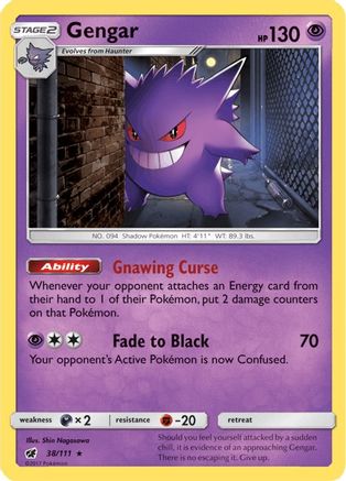 Gengar 38/111 - Crimson Invasion Reverse Holofoil - Premium Pokemon Single from Nintendo - Just $2.46! Shop now at Game Crave Tournament Store