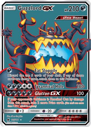 Guzzlord-GX 105/111 - Crimson Invasion Holofoil - Premium Pokemon Single from Nintendo - Just $2.35! Shop now at Game Crave Tournament Store