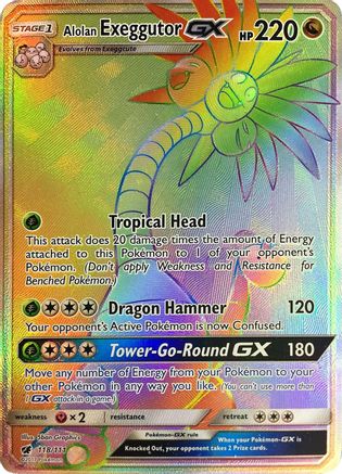 Alolan Exeggutor-GX 118/111 - Crimson Invasion Holofoil - Premium Pokemon Single from Nintendo - Just $5.25! Shop now at Game Crave Tournament Store