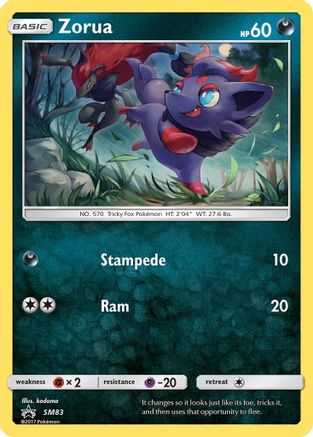 Zorua SM83/248 - SM Black Star Promos Holofoil - Premium Pokemon Single from Nintendo - Just $0.50! Shop now at Game Crave Tournament Store