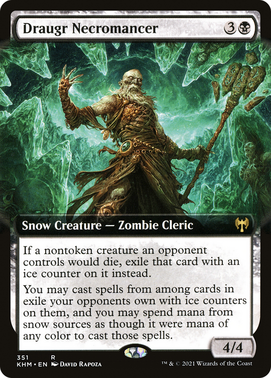Draugr Necromancer (KHM-351) - Kaldheim: (Extended Art, snow) - Premium MTG Single from Wizards of the Coast - Just $0.10! Shop now at Game Crave Tournament Store