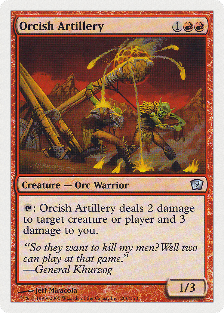 Orcish Artillery (9ED-206) - Ninth Edition - Premium MTG Single from Wizards of the Coast - Just $0.25! Shop now at Game Crave Tournament Store
