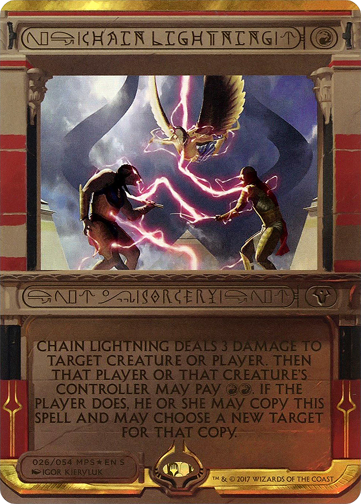 Chain Lightning (MP2-026) - Amonkhet Invocations (Borderless) Foil - Premium MTG Single from Wizards of the Coast - Just $23.08! Shop now at Game Crave Tournament Store