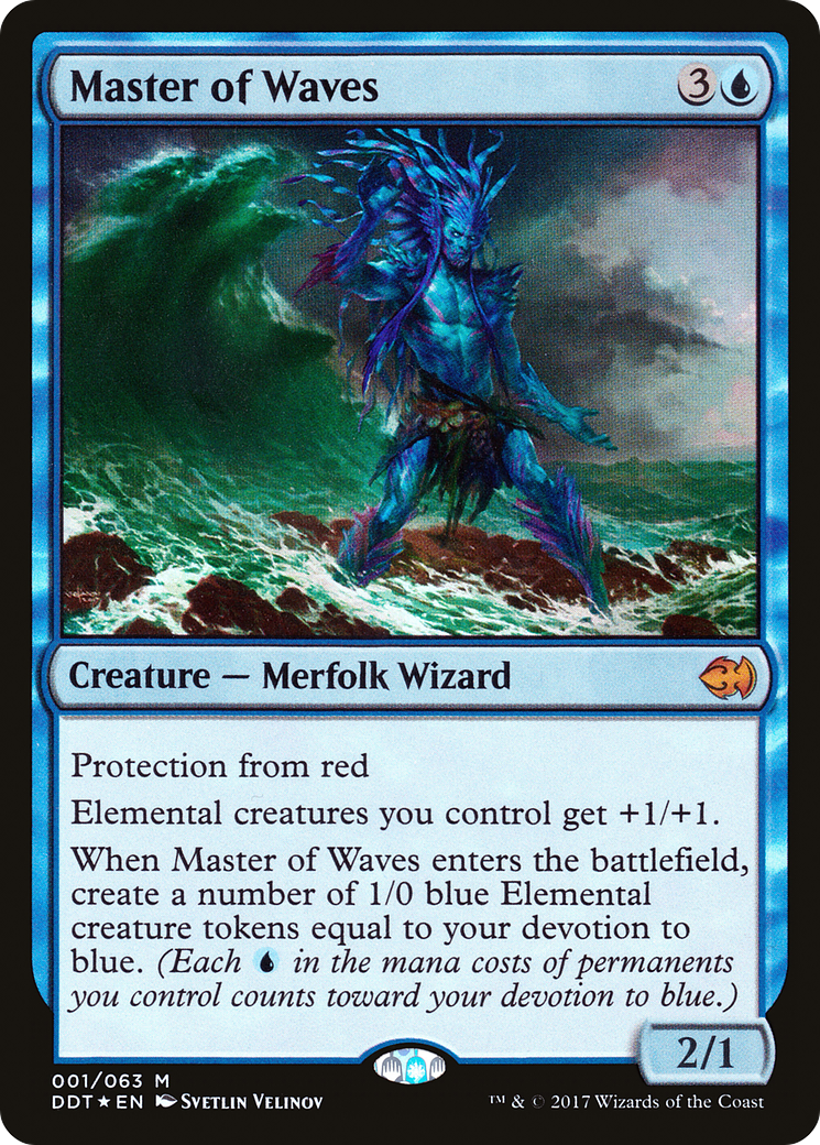 Master of Waves (DDT-001) - Duel Decks: Merfolk vs. Goblins Foil - Premium MTG Single from Wizards of the Coast - Just $0.41! Shop now at Game Crave Tournament Store