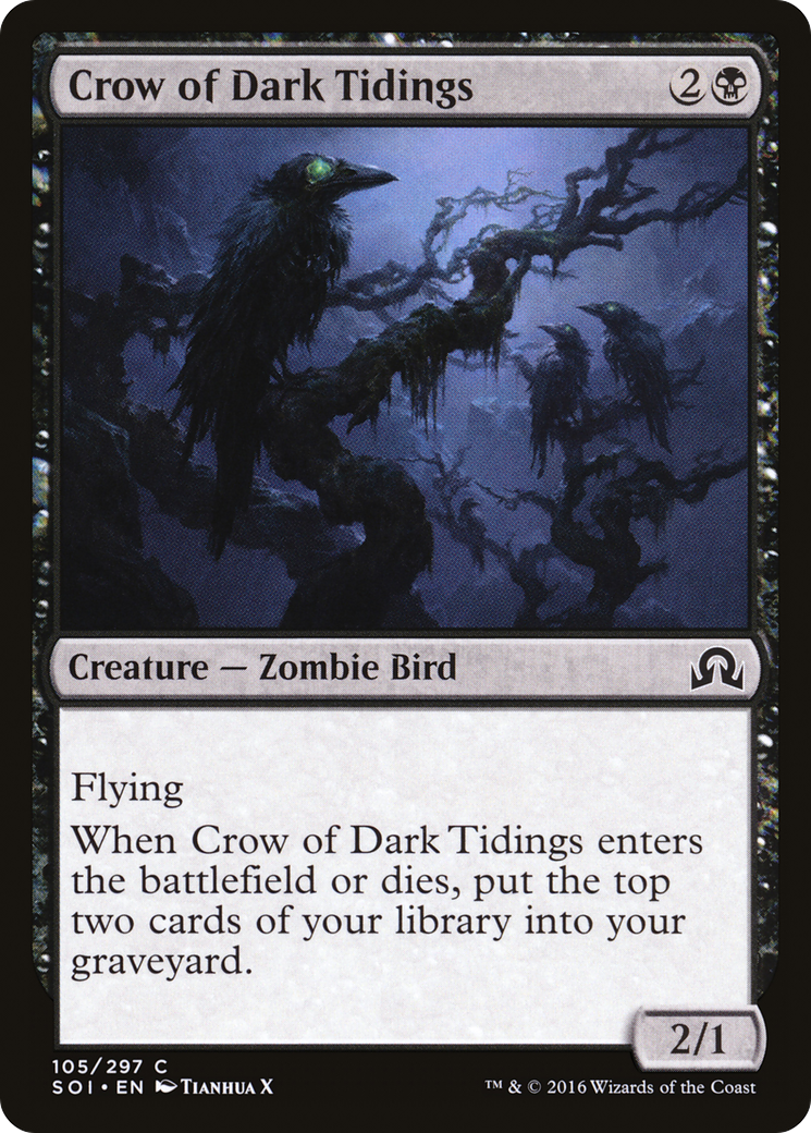 Crow of Dark Tidings (SOI-105) - Shadows over Innistrad Foil - Premium MTG Single from Wizards of the Coast - Just $0.08! Shop now at Game Crave Tournament Store
